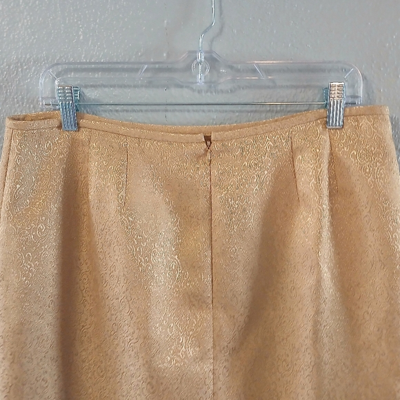 Kasper Gold Jacquard 2-piece Suit Jacket Skirt Size 12 - Picture 12 of 15